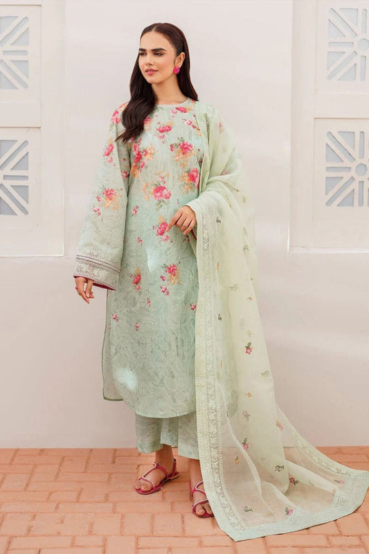 Baroque Aqua Embroidered Unstitched 3 Piece