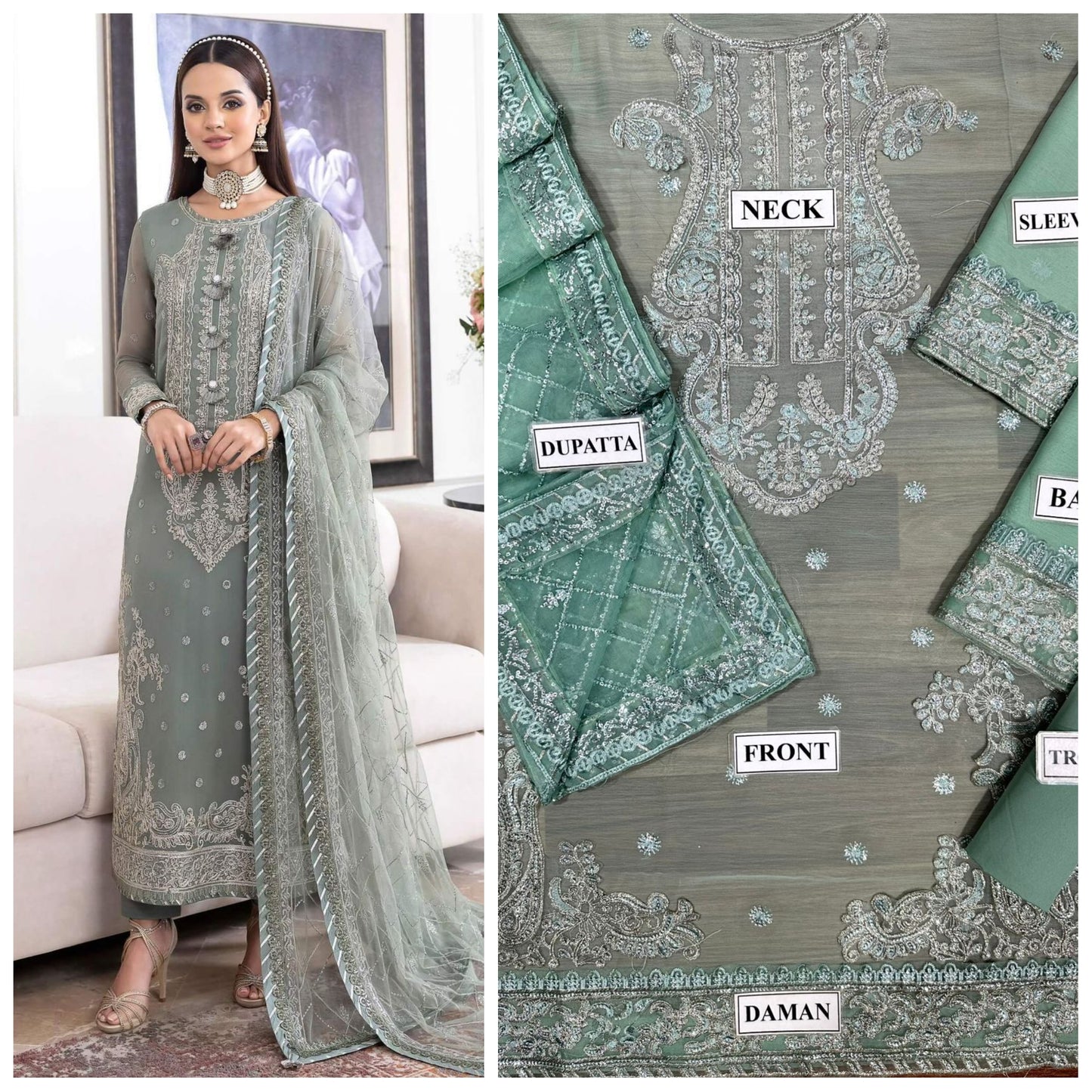 Asim Jofa Embroidered Unstitched 3 piece