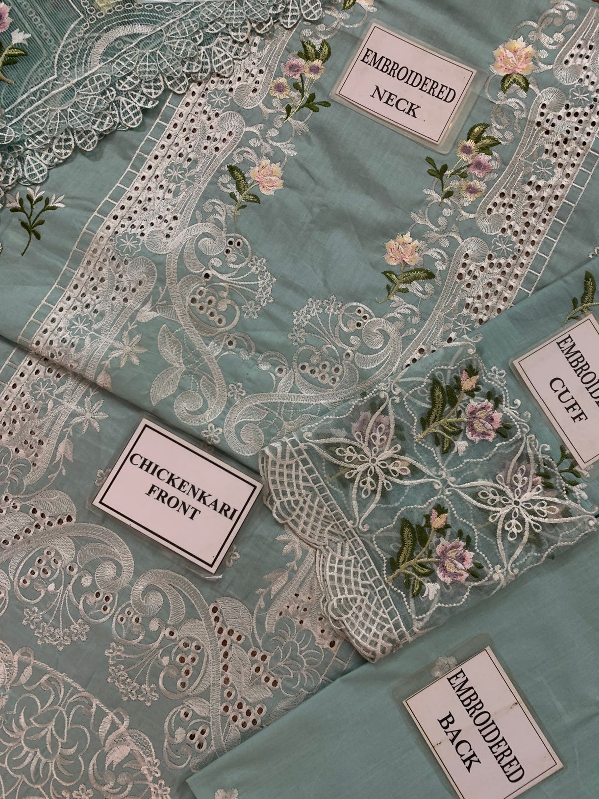 Elaf Chickenkari Embroidered Unstitched 3 Piece