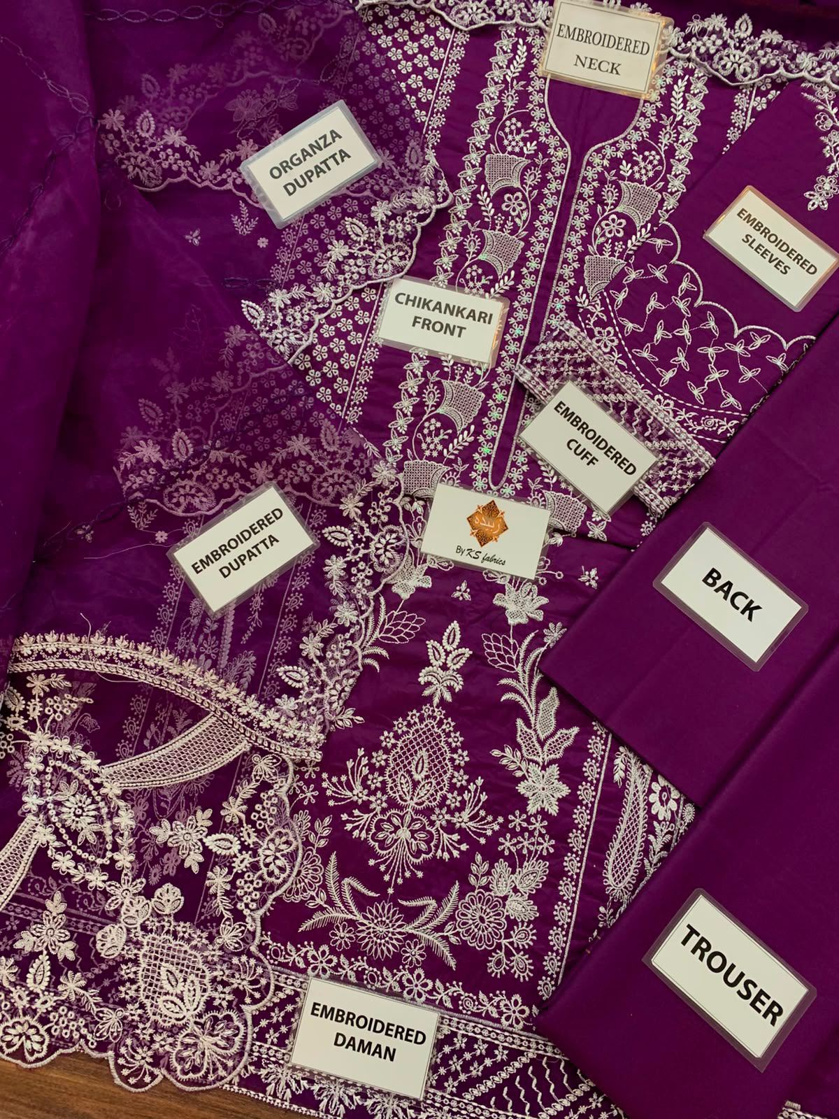 Crimson Embroidered Unstitched 3 Piece