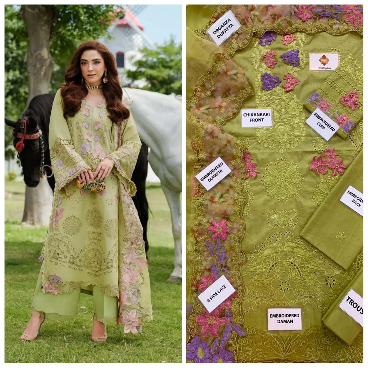 Elaf Chickenkari Unstitched 3 Piece