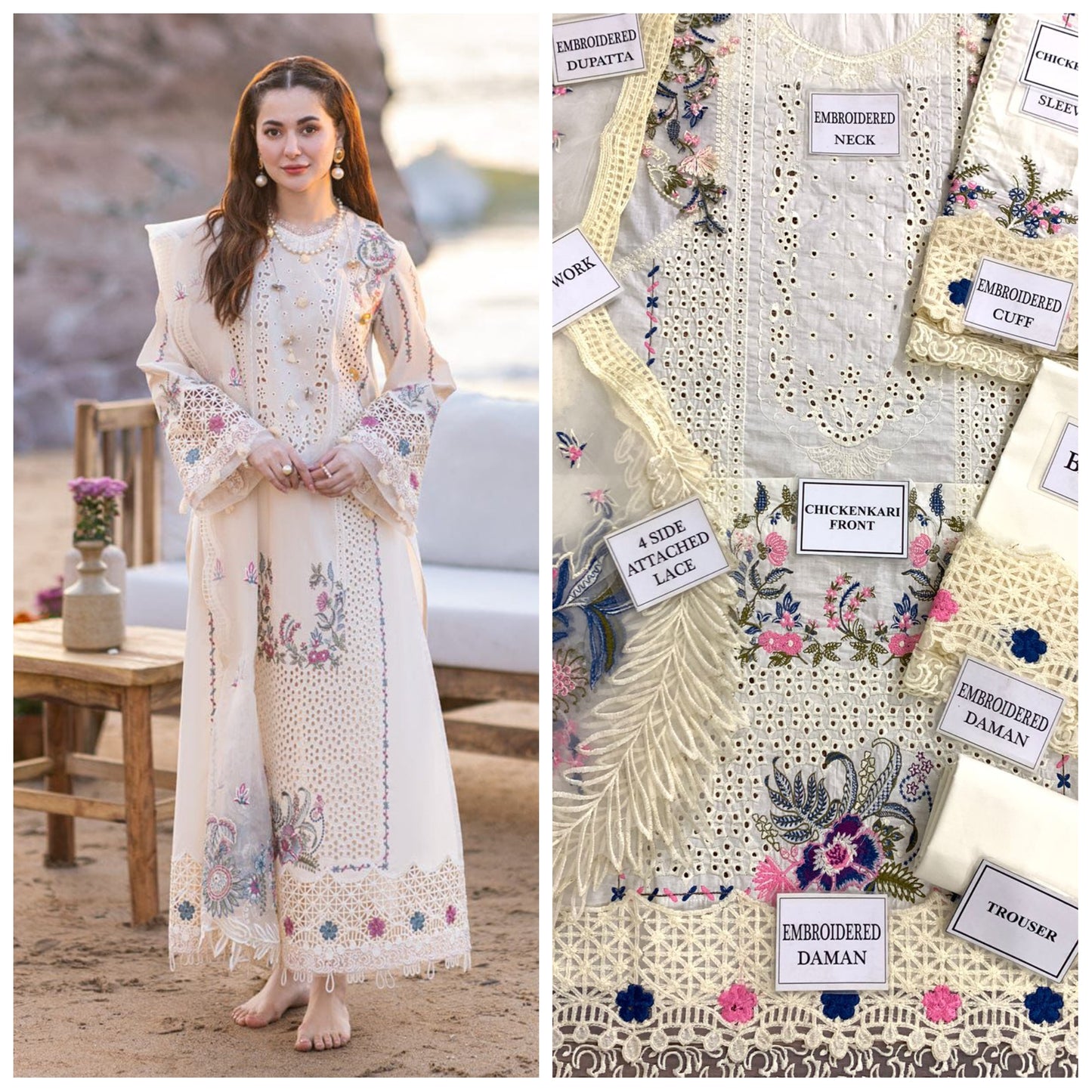 Qalamkar Embroidered Unstitched 3 Piece