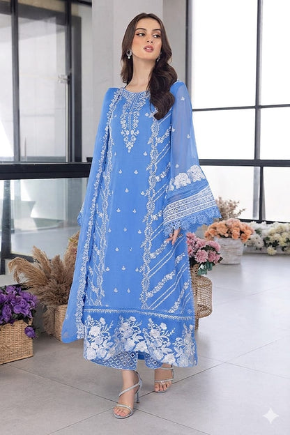 Azure Lawn Embroidered Unstitched 3 piece