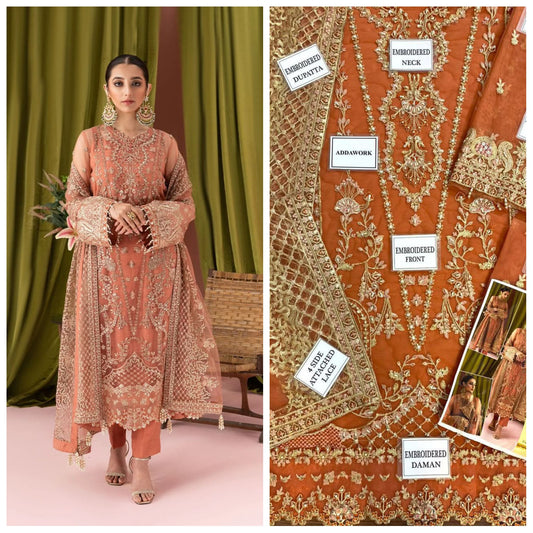 Zaha Festive Embroidered Unstitched 3 Piece