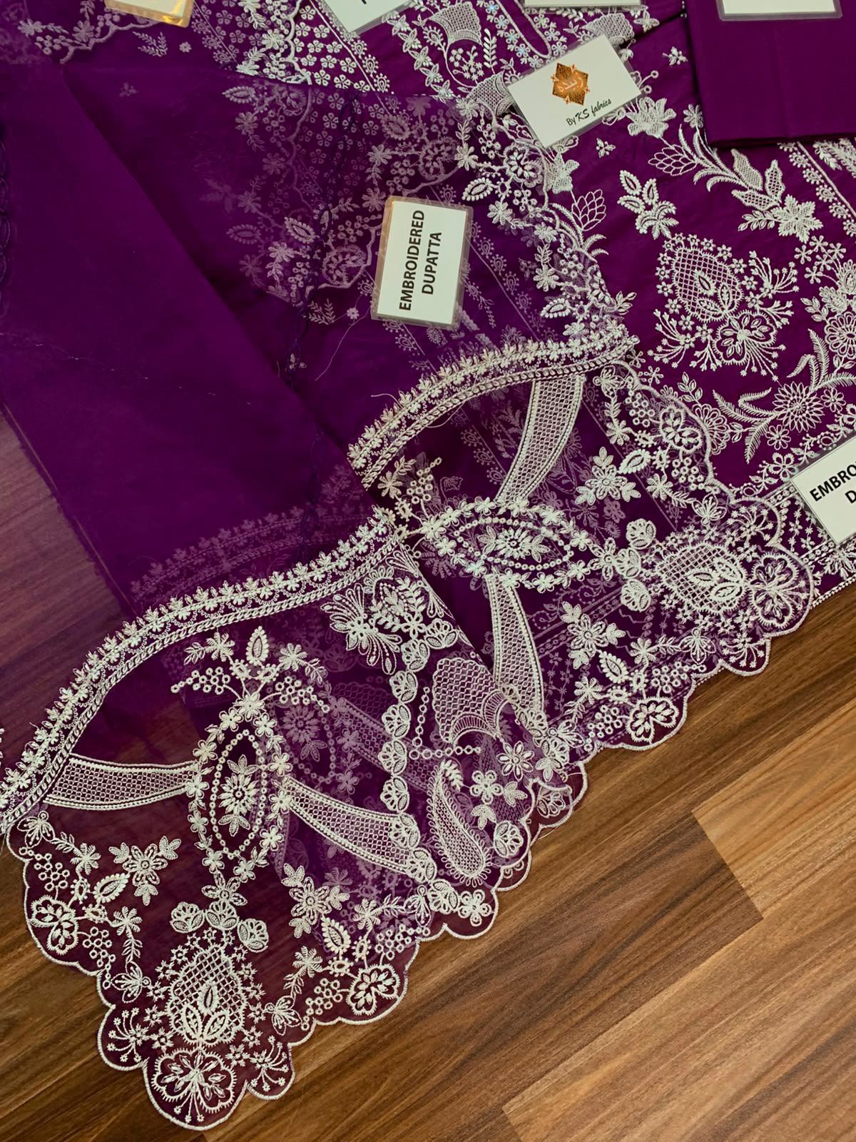 Crimson Embroidered Unstitched 3 Piece