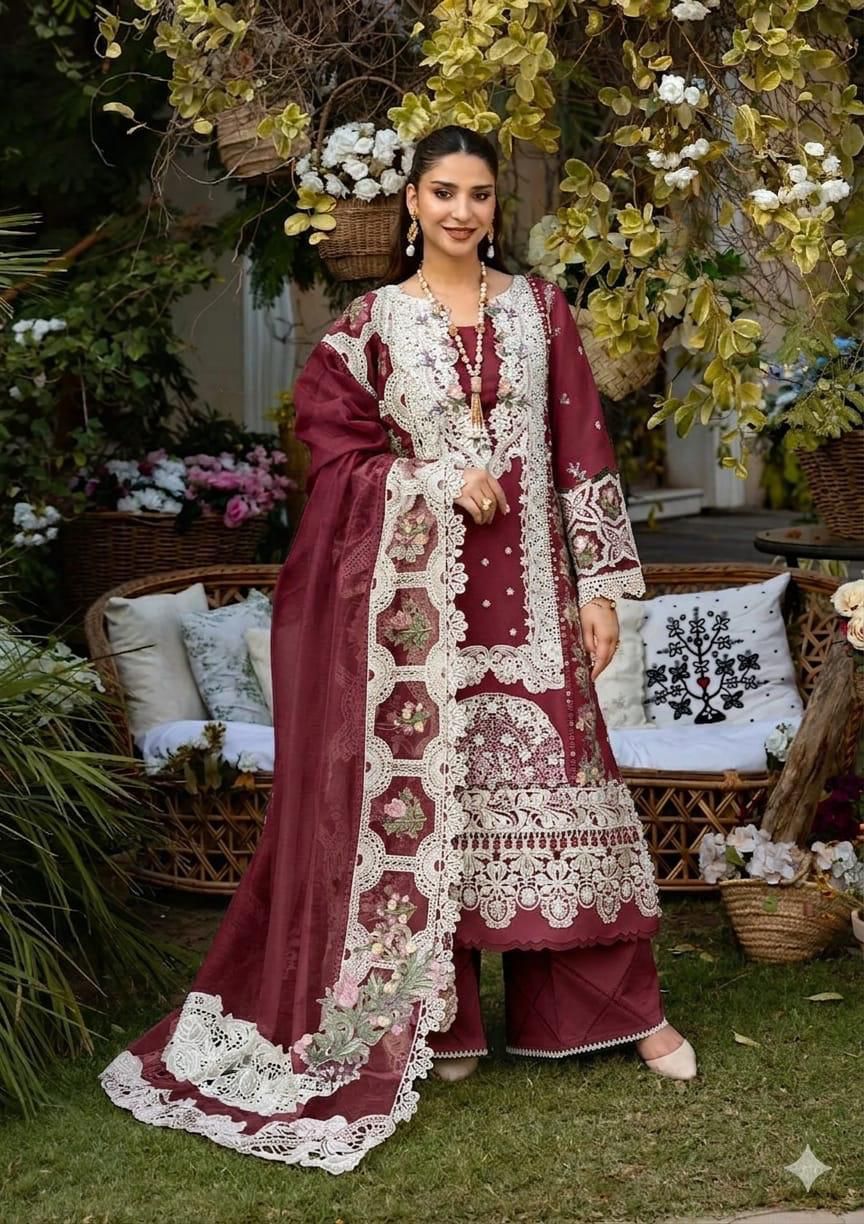 Elaf Chickenkari Embroidered Unstitched 3 Piece