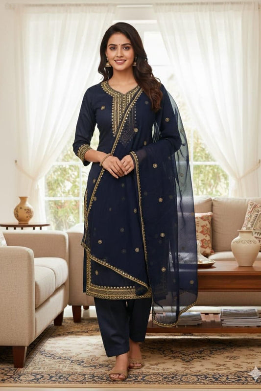 Cotton Embroidered Unstitched 3 Piece