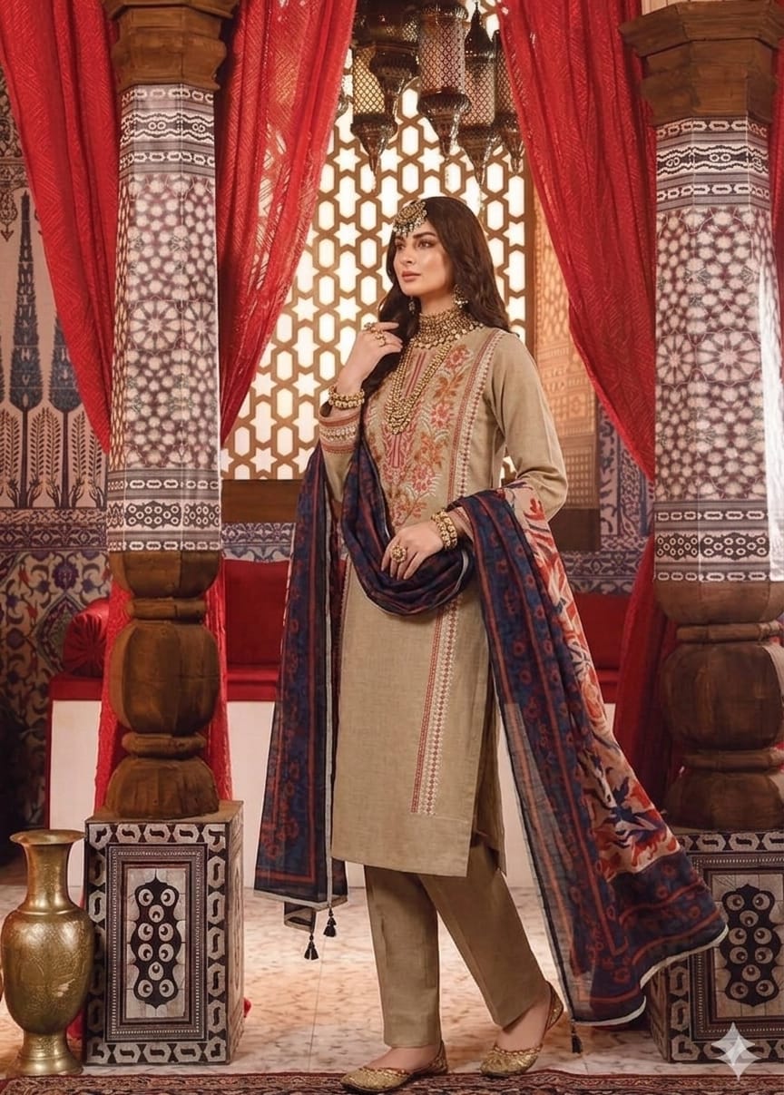 Khaadi Lawn Embroidered Unstitched 3 Piece