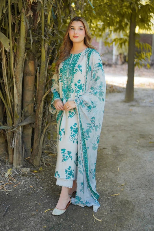 Aneela's Embroidered Unstitched 3 Piece