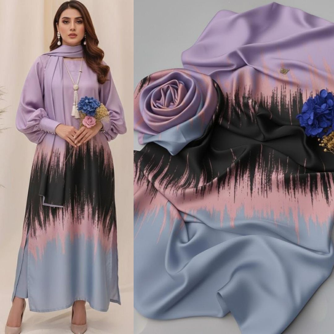 Lulusar Tie and Dye Digital Printed 3 Piece