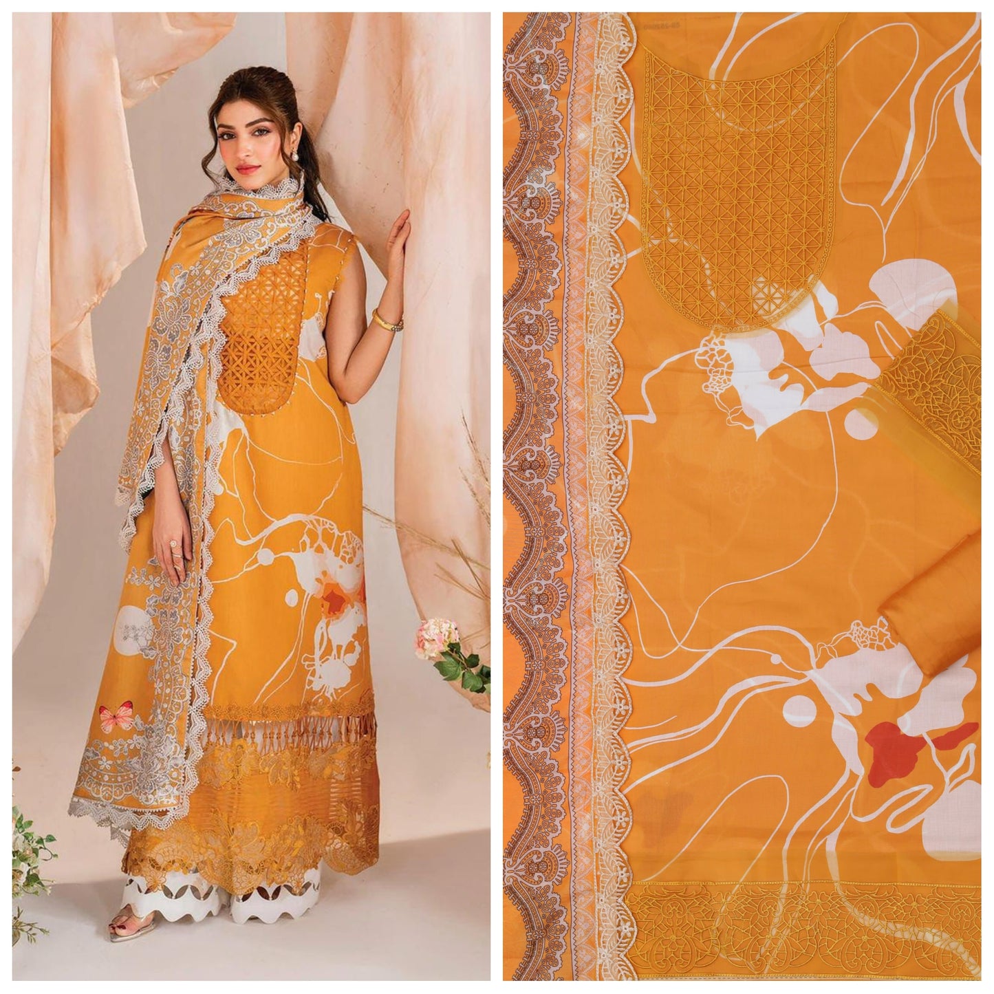 Asifa Lawn Printed Unstitched 3 Piece