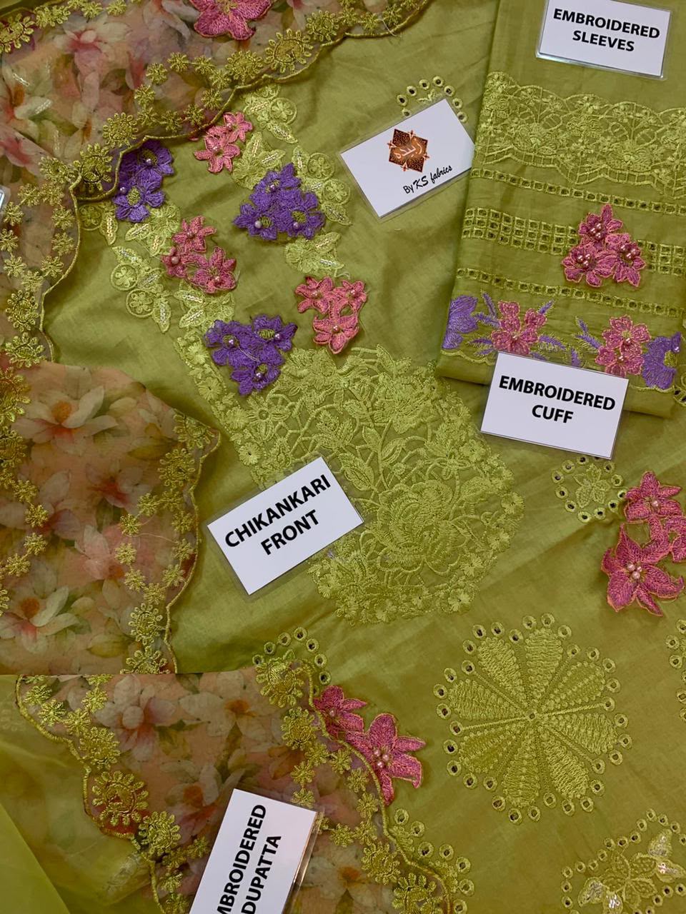 Elaf Chickenkari Unstitched 3 Piece