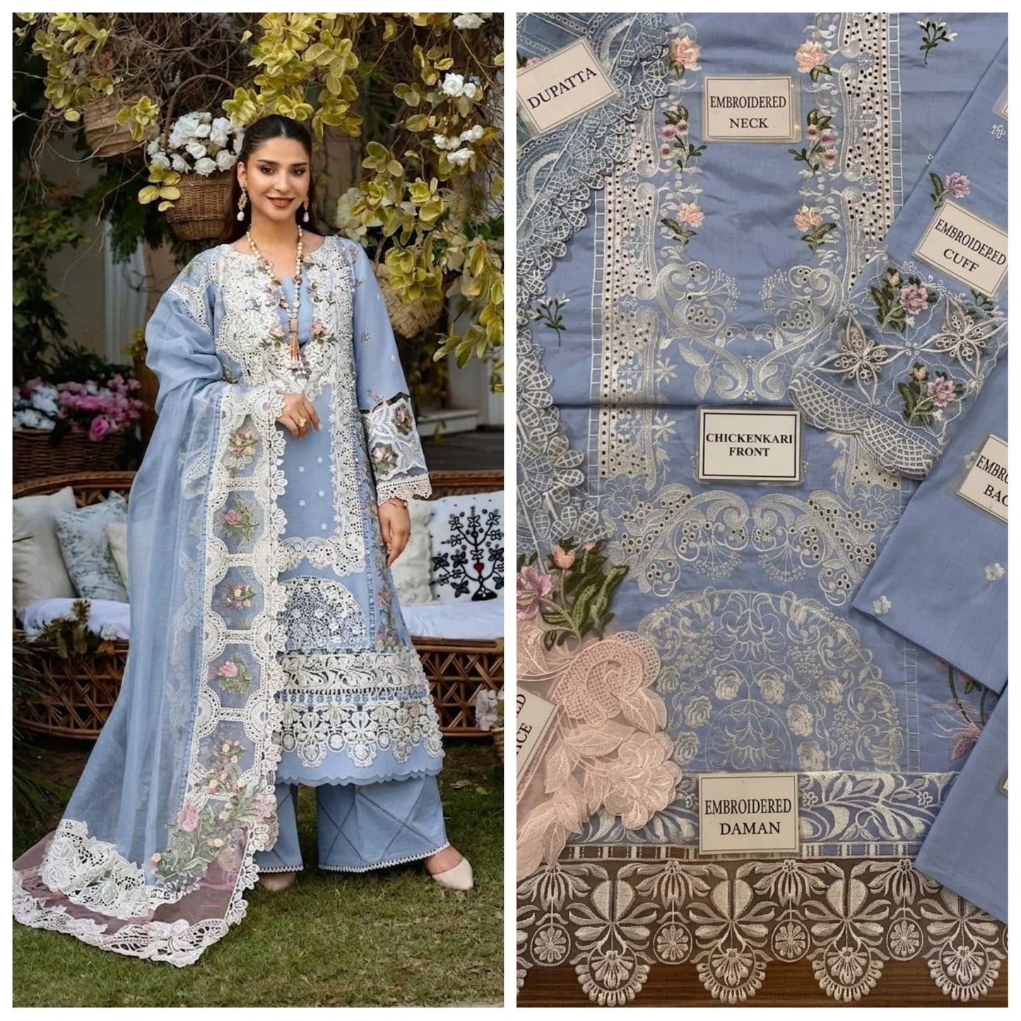 Elaf Chickenkari Embroidered Unstitched 3 piece