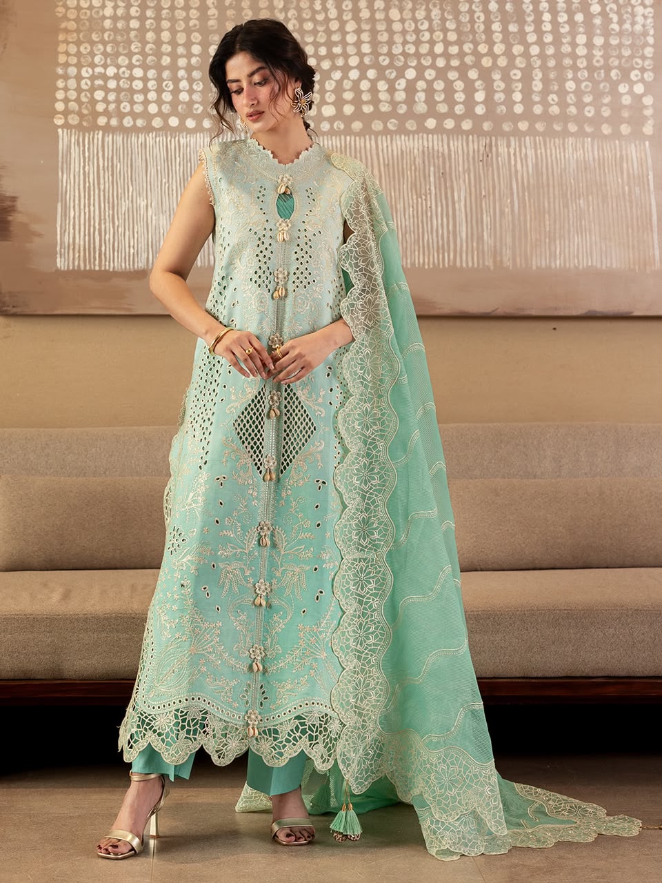 Mahnur Embroidered Unstitched 3 Piece