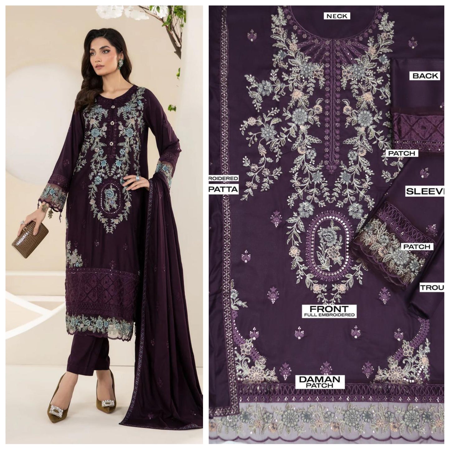 Maria.B Lawn Embroidered Unstitched 3 piece