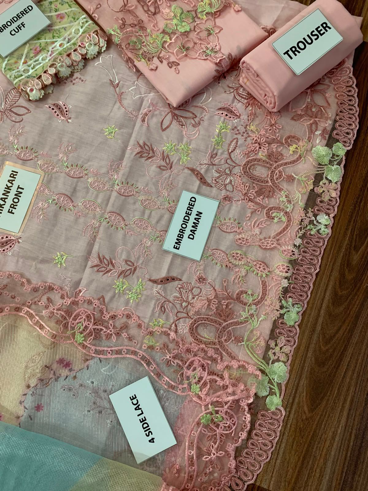 Qalamkar Chikenkari Unstitched 3 Piece