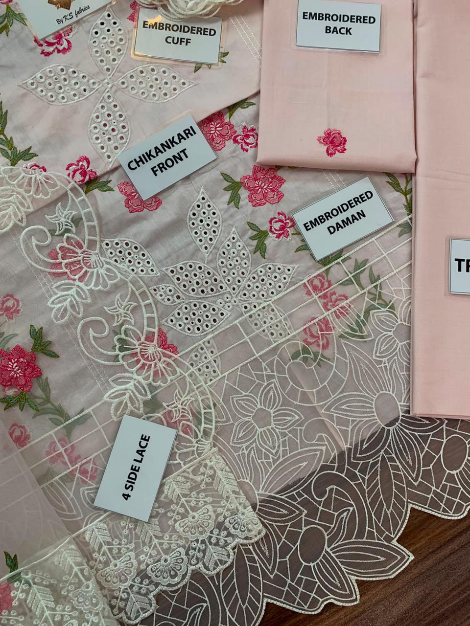 Mahnur Chickenkari Unstitched 3 Piece