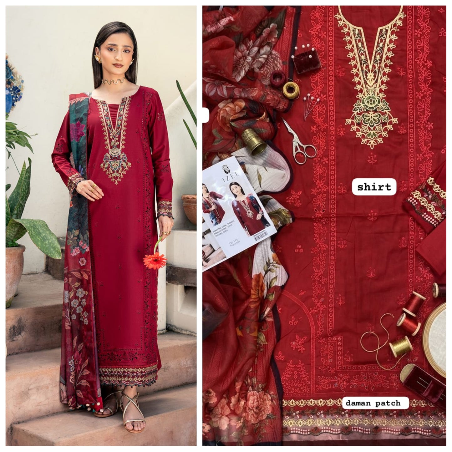 Izel Lawn Embroidered Unstitched 3 Piece