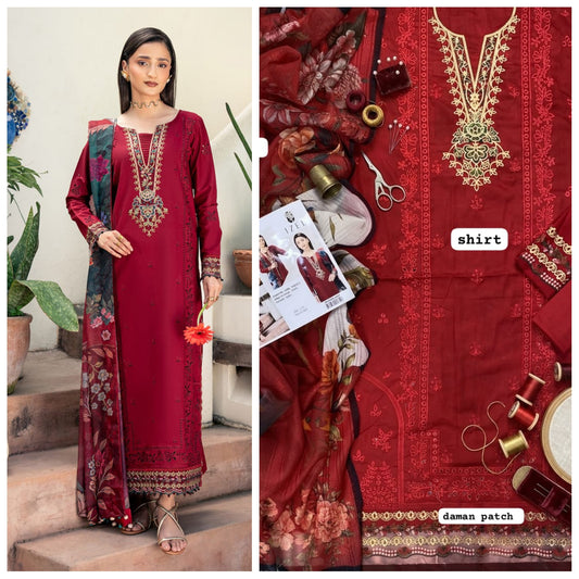 Izel Lawn Embroidered Unstitched 3 Piece