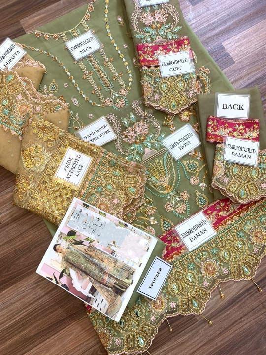 Elaf Organza Embroidered Unstitched 3 Piece