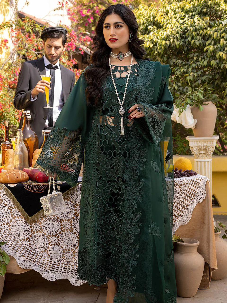 Bin Ilyas Luxury Lawn Embroidered Unstitched 3 Piece