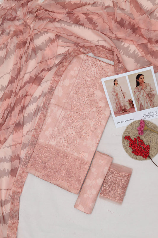Afrozeh 5051 Embroidered Unstitched 3 Piece