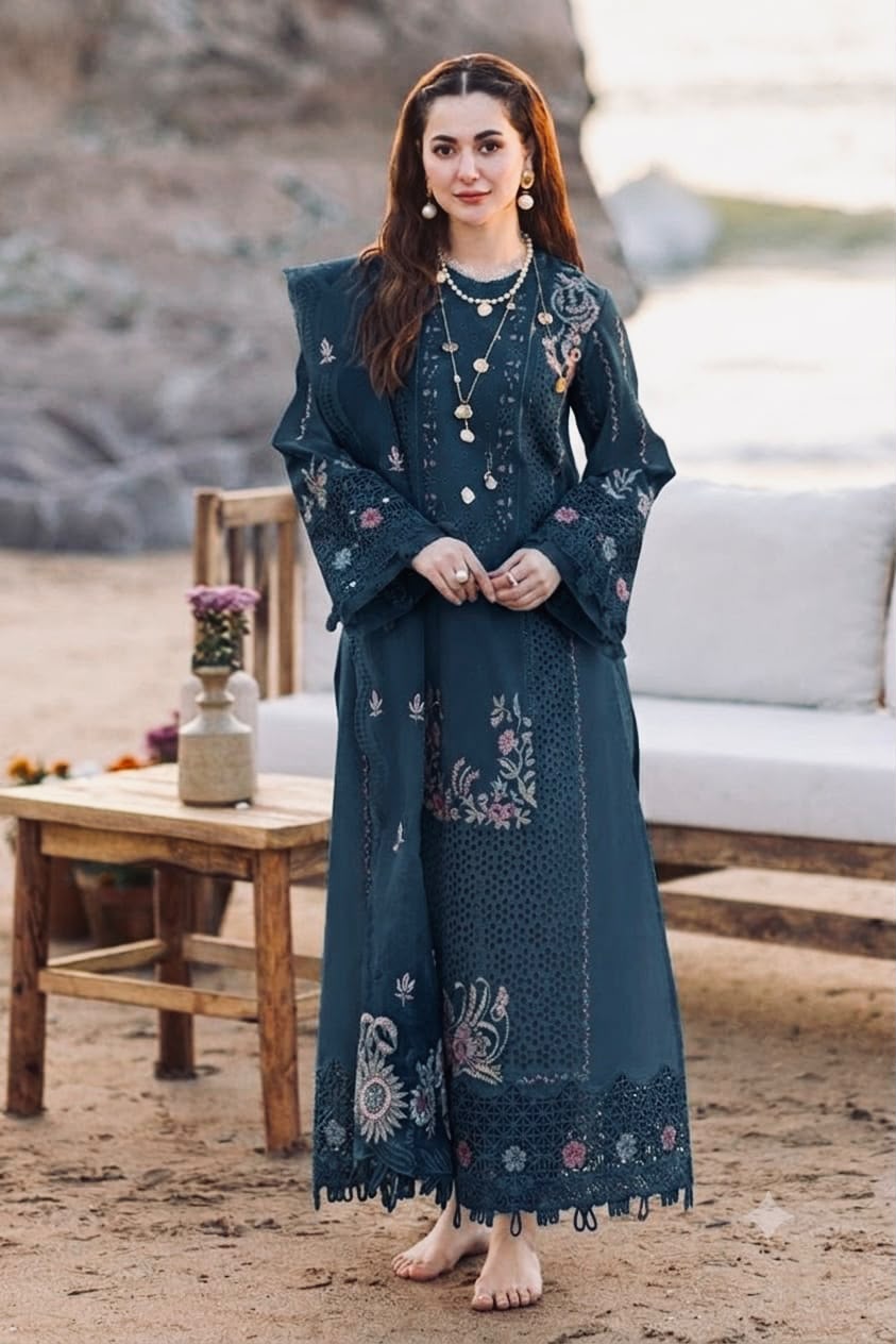 Qalamkar Embroidered Unstitched 3 Piece
