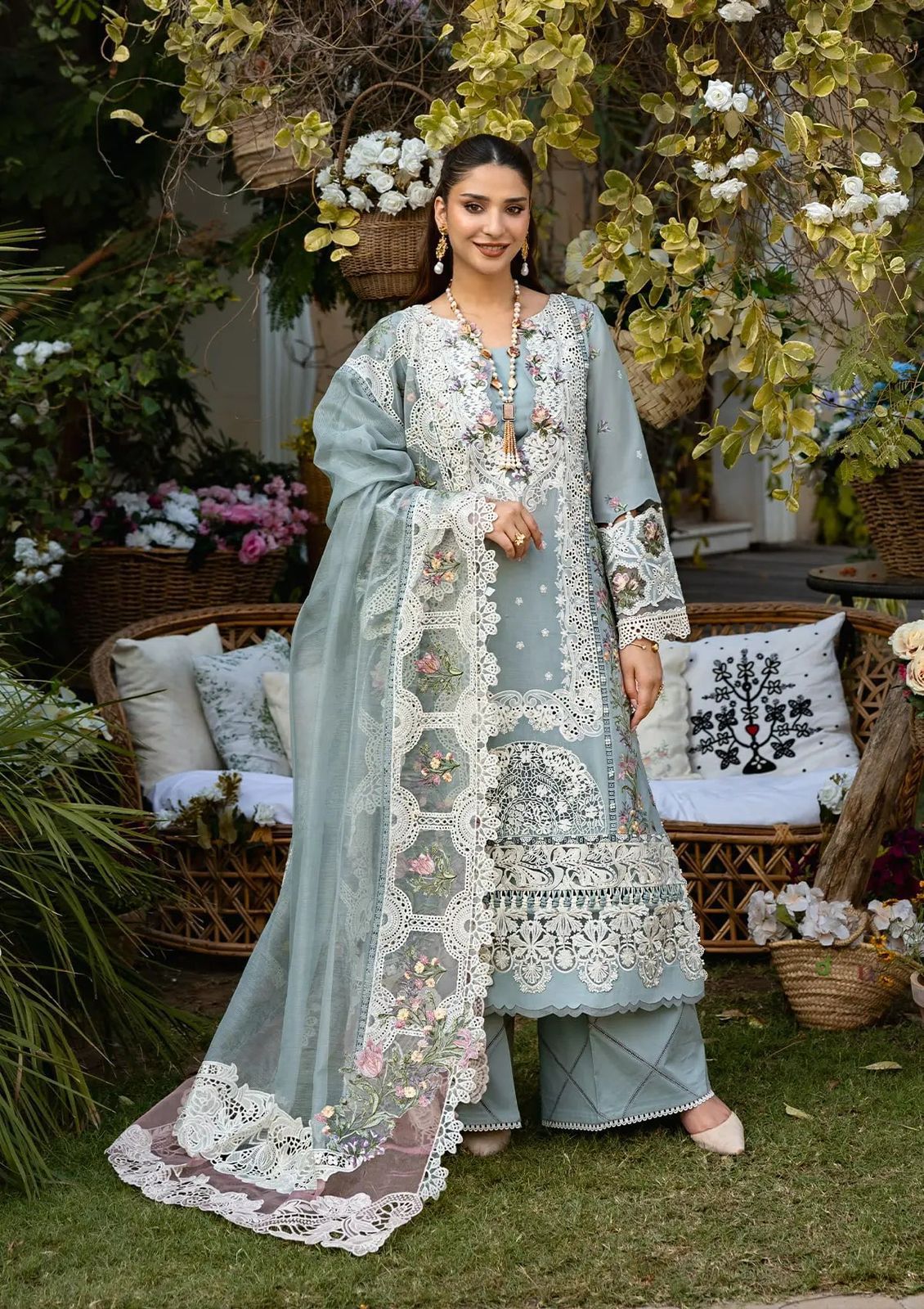 Elaf Chickenkari Embroidered Unstitched 3 Piece