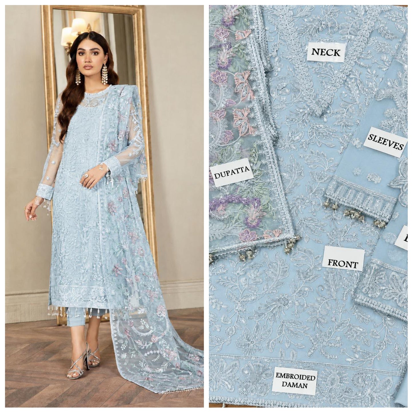 Zarif Festive Embroidered Unstitched 3 piece