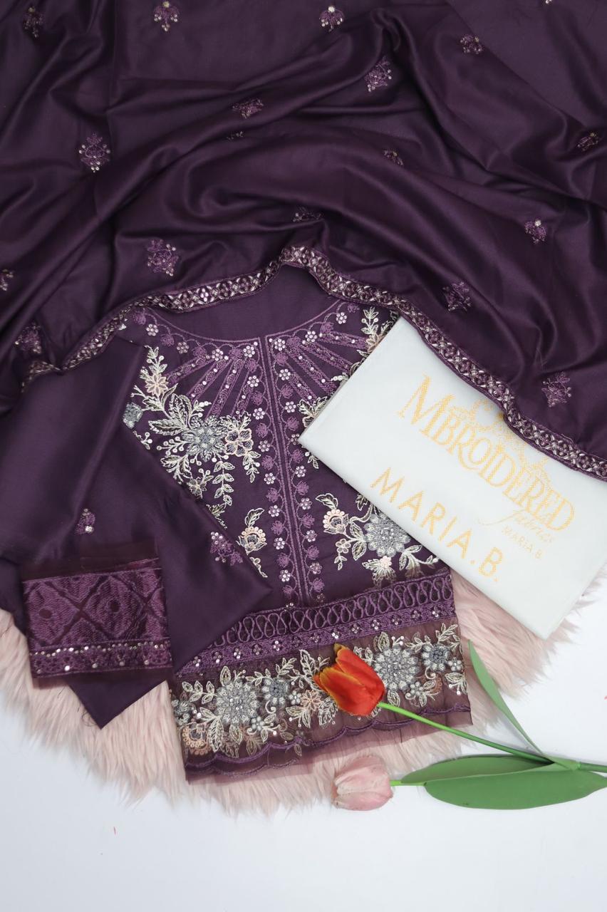 Maria.B Lawn Embroidered Unstitched 3 piece