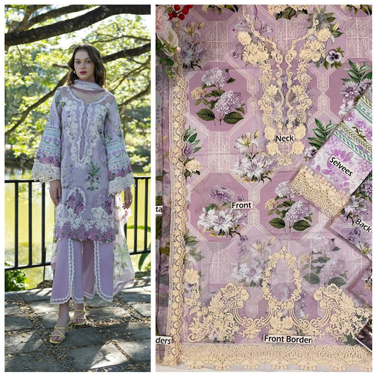 Elaf Lawn Embroidered Unstitched 3 piece