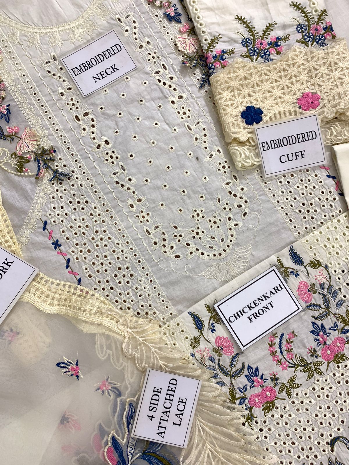 Qalamkar Embroidered Unstitched 3 Piece