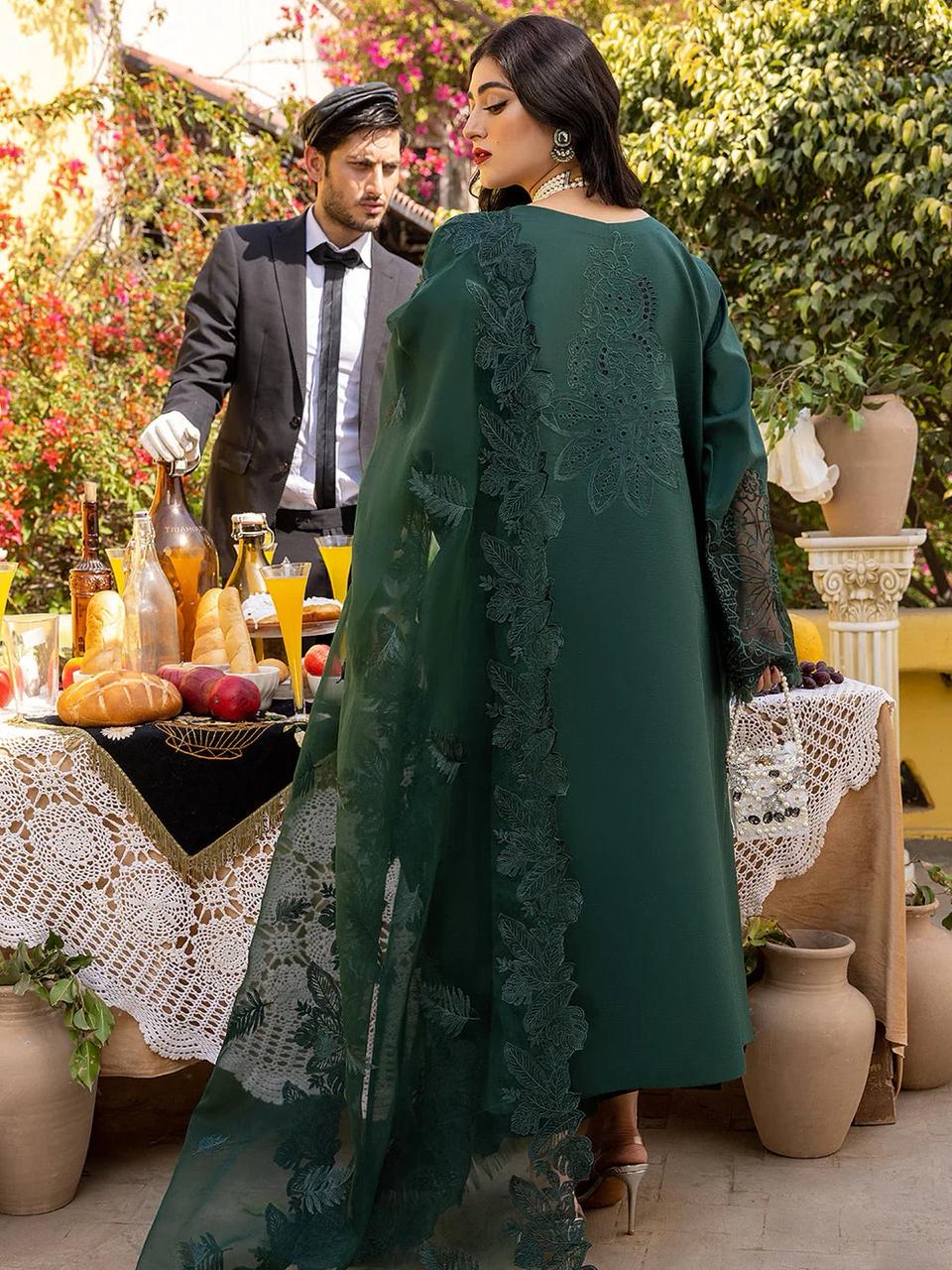 Bin Ilyas Luxury Lawn Embroidered Unstitched 3 Piece