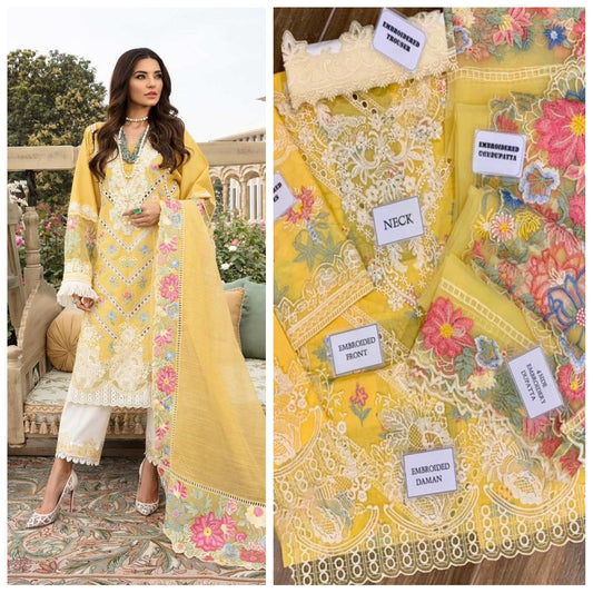 Crimson Luxury Chickenkari Unstitched 3 Piece