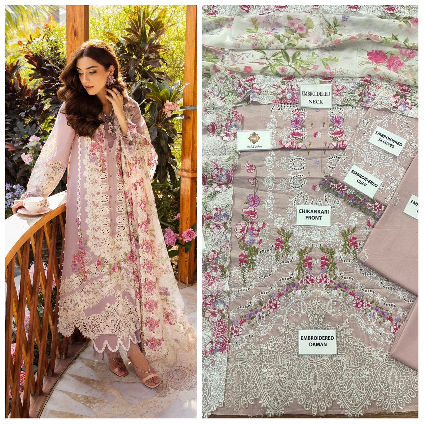 Elaf Chickenkari Unstitched 3 Piece