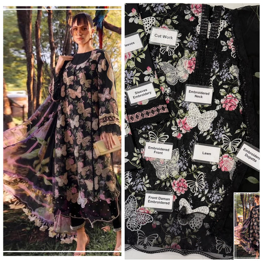 Maria.b Lawn Embroidered Unstitched 3 Piece