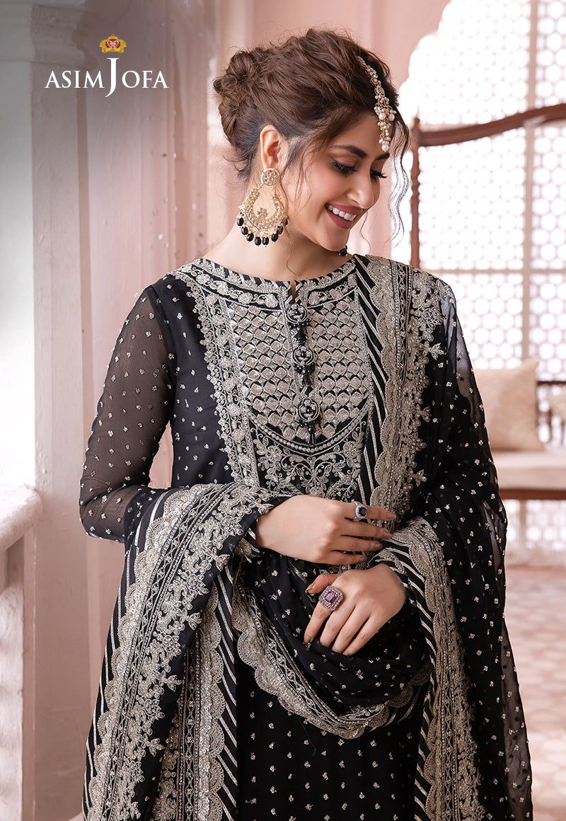 Asim Jofa luxury Chiffon Unstitched 3 Piece