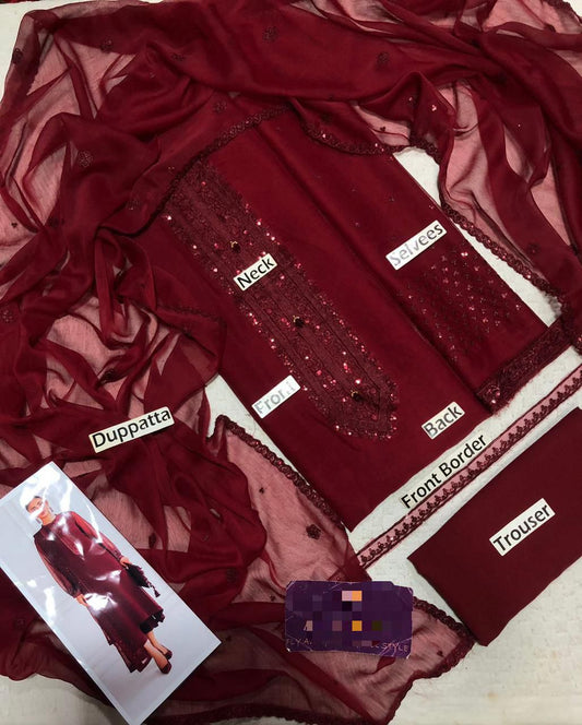 Baroque Embroidered Unstitched 3 Piece