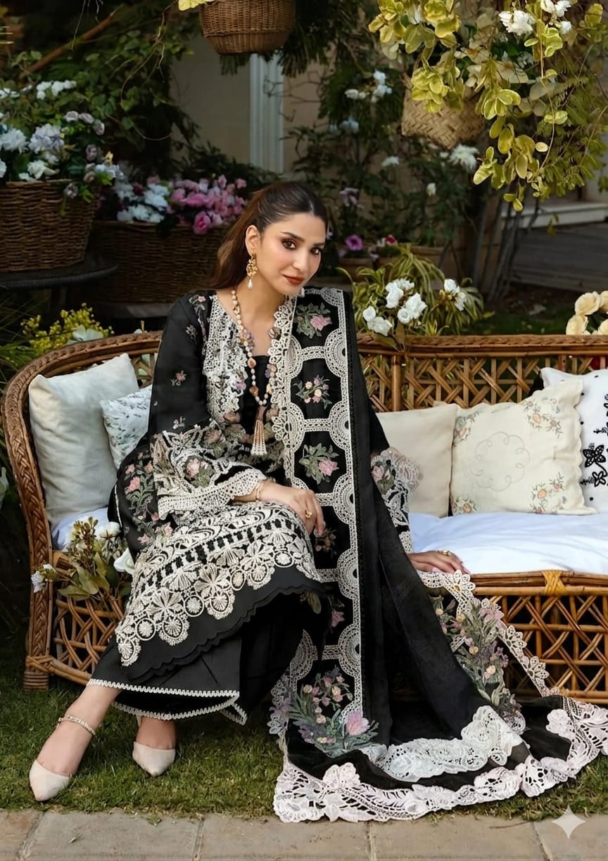Elaf Chickenkari Embroidered Unstitched 3 Piece