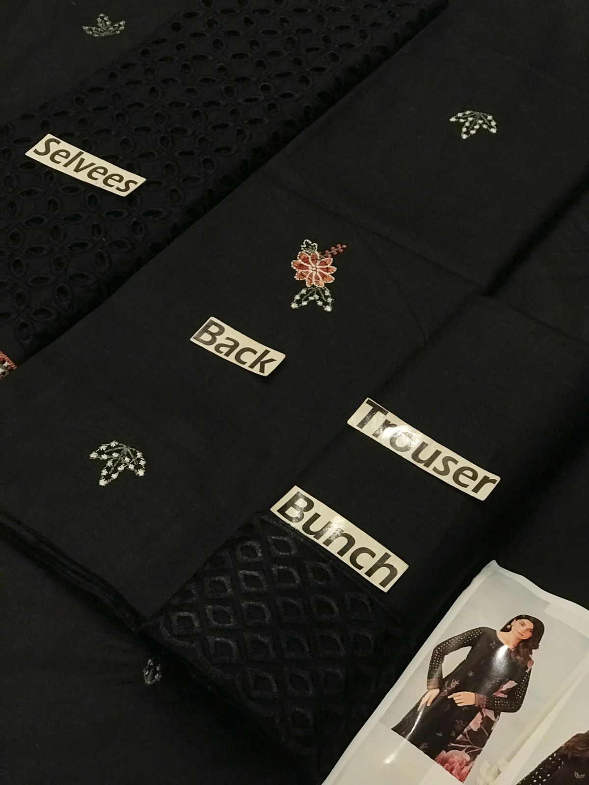 Iznik Black Embroidered Unstitched 3 piece