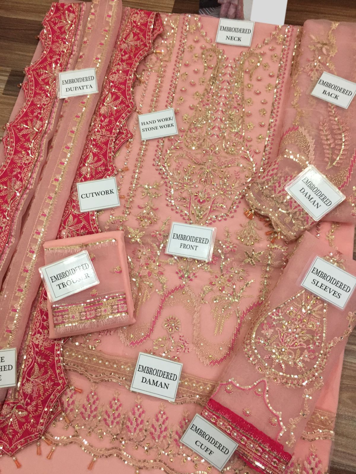 Afrozeh Embroidered Unstitched 3 Piece