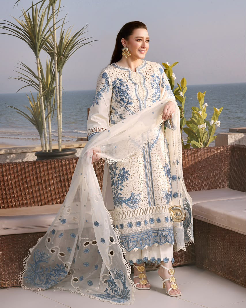 Aneela's Embroidered  Unstitched 3 Piece