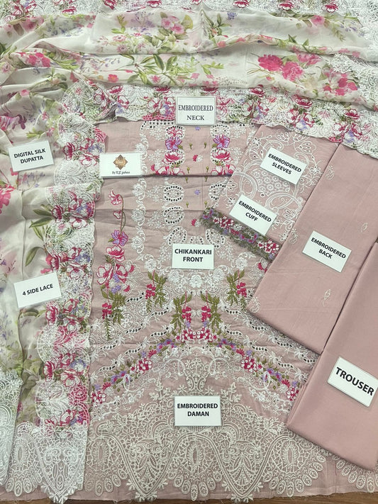 Elaf Chickenkari Unstitched 3 Piece