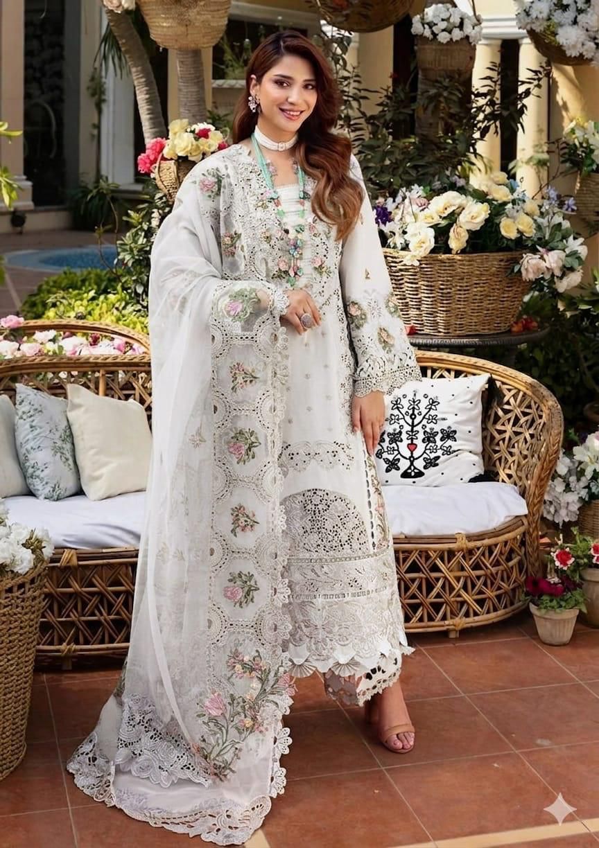 Elaf Chickenkari Embroidered Unstitched 3 Piece