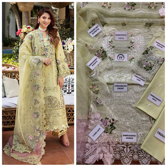Elaf Chickenkari Embroidered Unstitched 3 piece