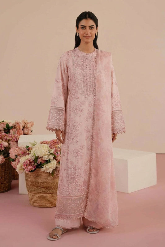 Afrozeh 5051 Pink Embroidered Unstitched 3 Piece