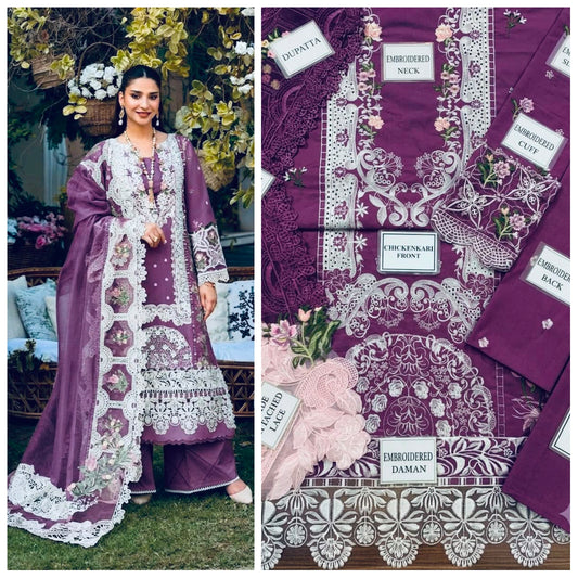 Elaf Chickenkari Embroidered Unstitched 3 Piece