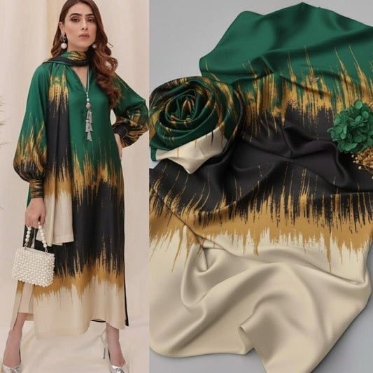 Lulusar Tie and Dye Digital Printed 3 Piece