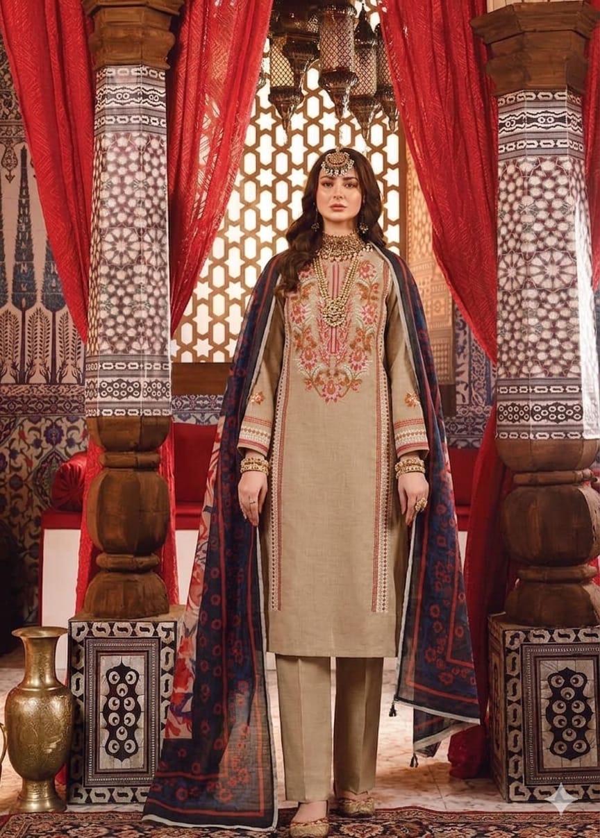 Khaadi Lawn Embroidered Unstitched 3 Piece
